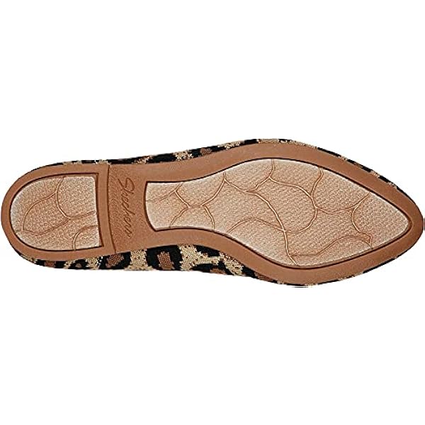 Skechers kvinnors cleo-klaw-Some-leopardtryck konstruerad stickad skimmer balett platt